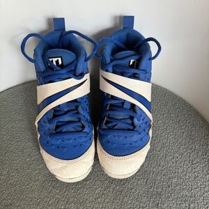 Nike Force Trout Keystone Baseball Cleats Youth 2.5Y Blue White Molded